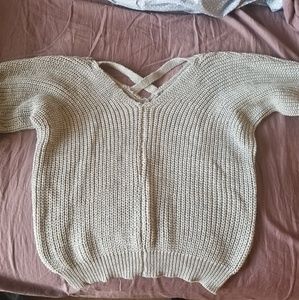 Crochet knit Grey Romwe Sweater